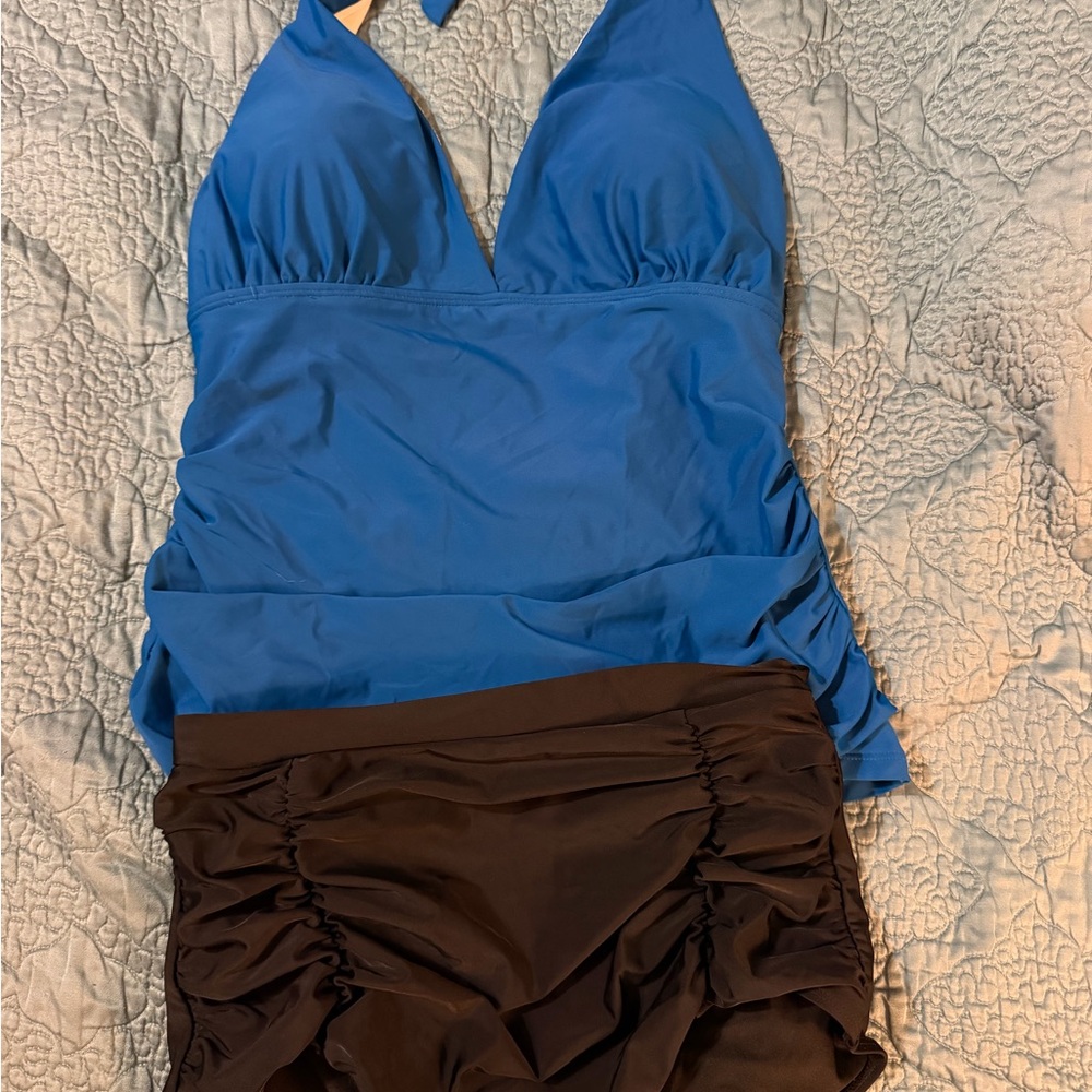 Blue Halter tankini